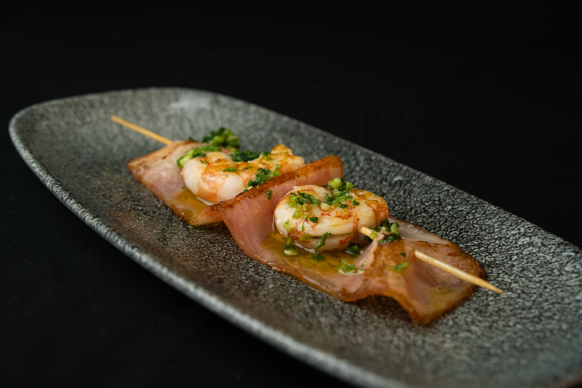 RACION GAMBA Y BACON